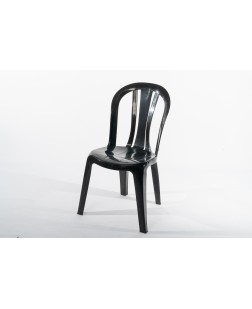 SILLA  FIJA PLASTICA NEGRA SIN BRAZOS